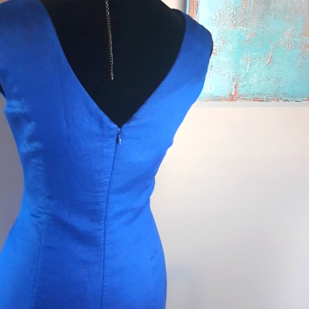 Ellen Tracy/ Sleeveless Cocktail Dress/ Blue Size 4 - Picture 9 of 11